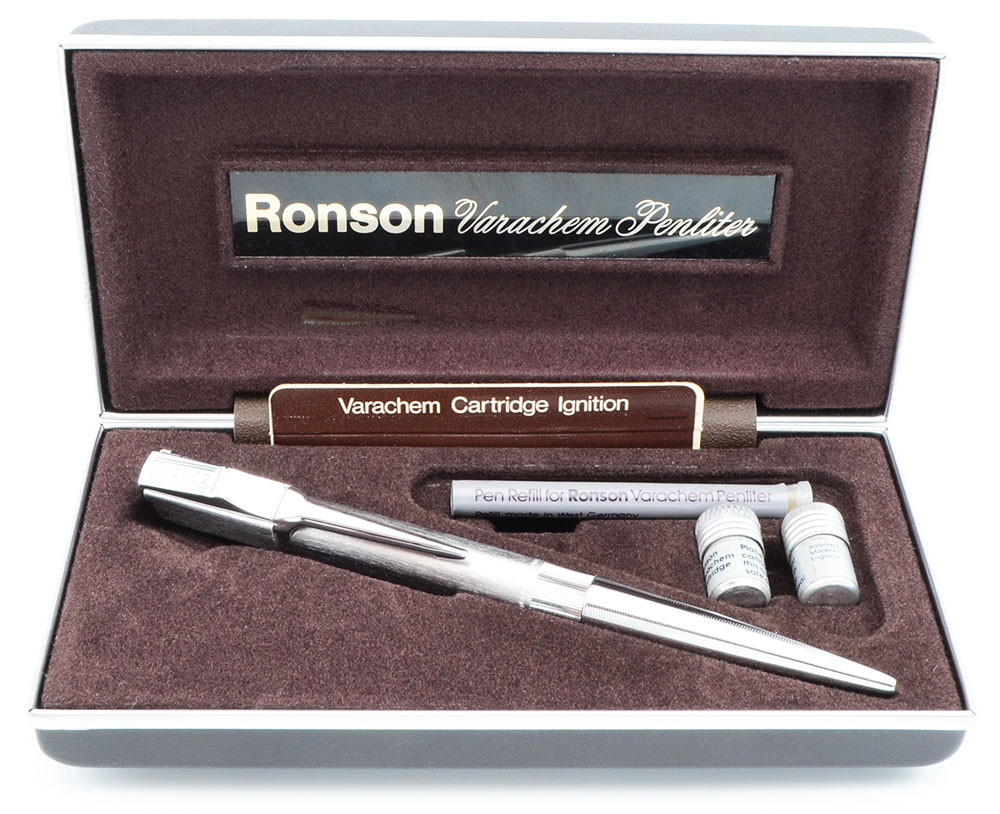Ronson Vintage Varachem Penliter (UK, 1976) - Chromium Plate, Non