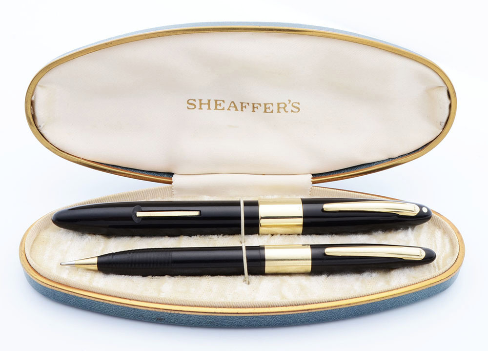 Sheaffer Triumph 2000 Autograph Fountain Pen Set (1940s) - Black w