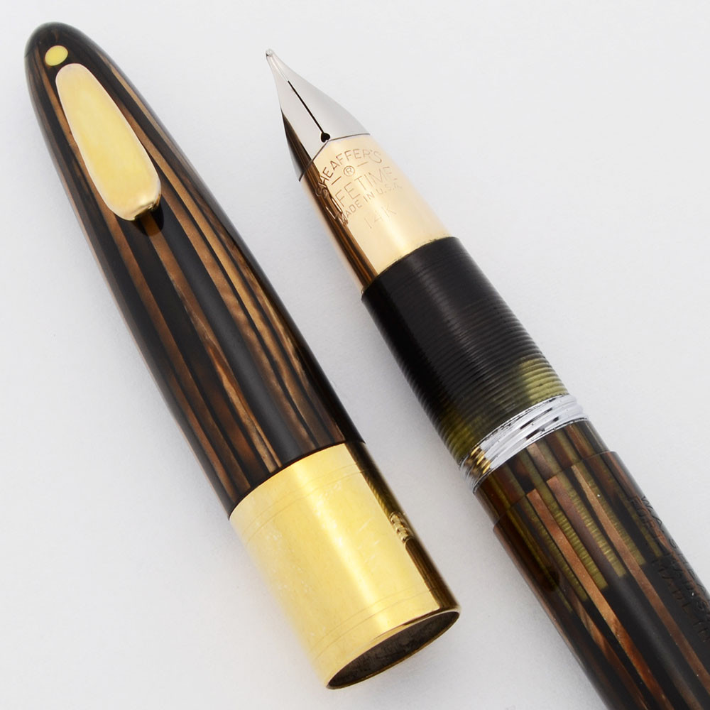 Sheaffer Lifetime Valiant Tuckaway Fountain Pen (1940s) - Brown