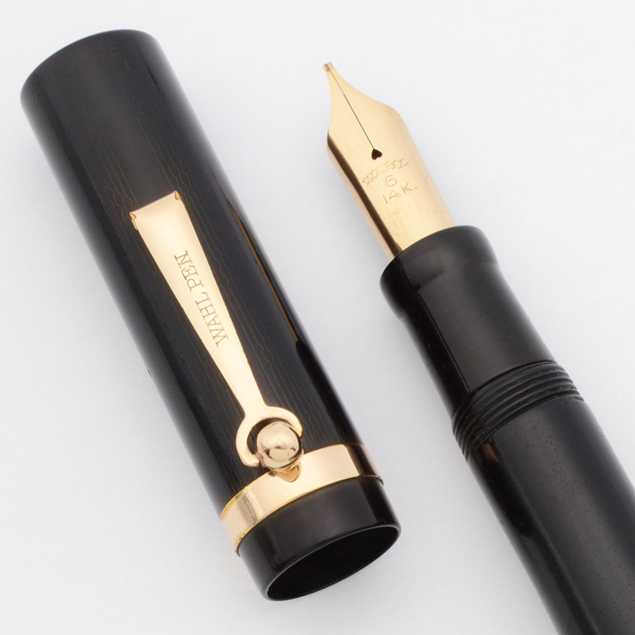 Wahl Pen Oversize Fountain Pen - Roller Clip, BCHR, 14k #6 Flexible Italic Nib  (Excellent, Restored)