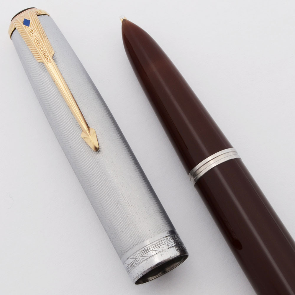 Parker 51 Vacumatic Double Jewel (1946) - Sterling Cap, Cordovan