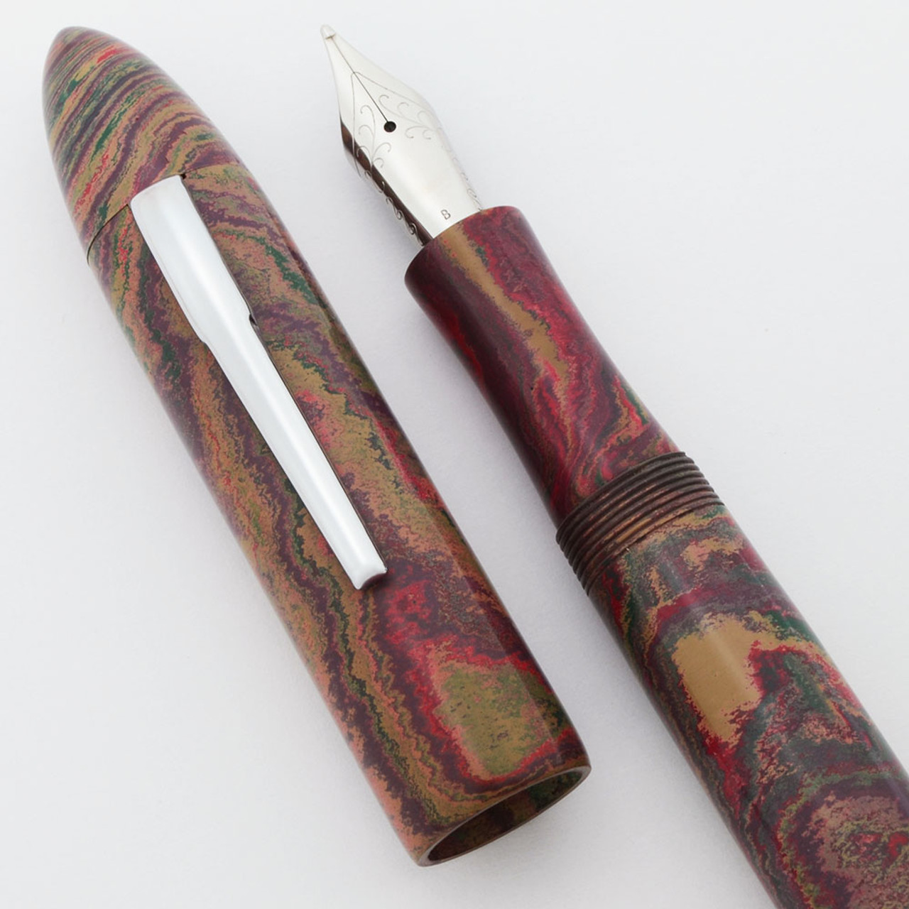 Ranga Premium Ebonite #8B Torpedo Fountain Pen - JoWo Nibs, Cartridge/Converter/Eyedropper