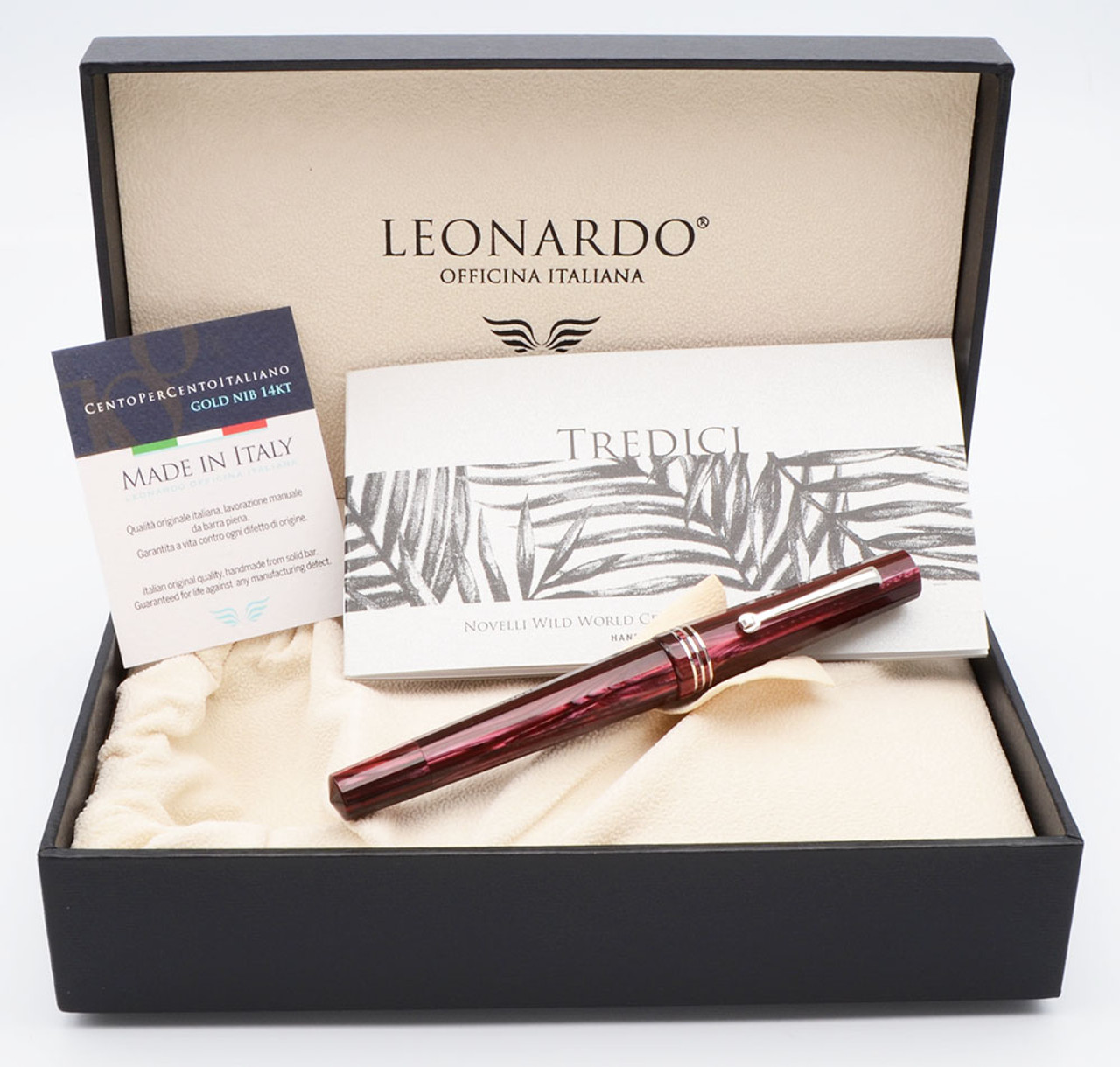 独特の素材 Leonardo Ruby - Pen Fountain LE Celluloid Tredici Novelli 筆記具