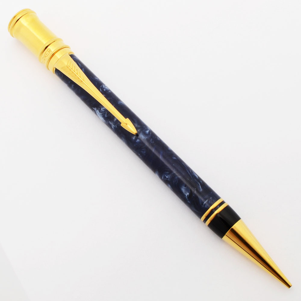 Parker Modern Duofold Mechanical Pencil  (1991) - Blue Marble, .9mm Lead (Near Mint, Works Well)
