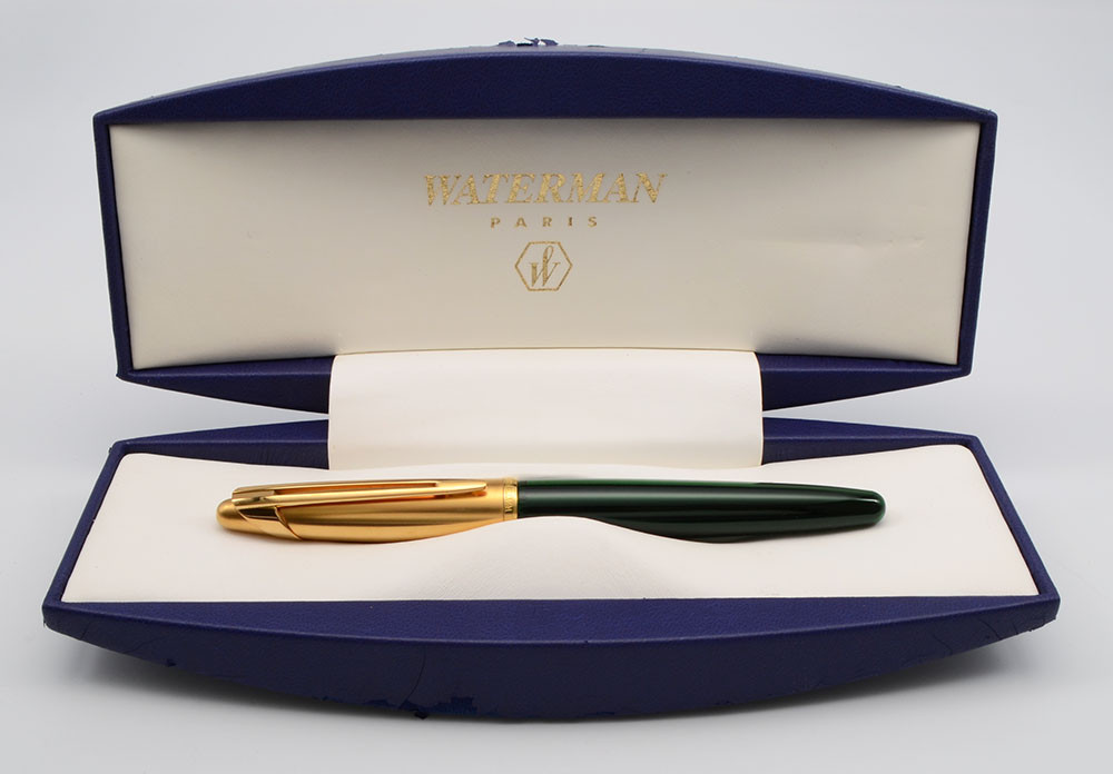 Waterman Edson Fountain Pen - Emerald Green Lacquer, Medium 18k