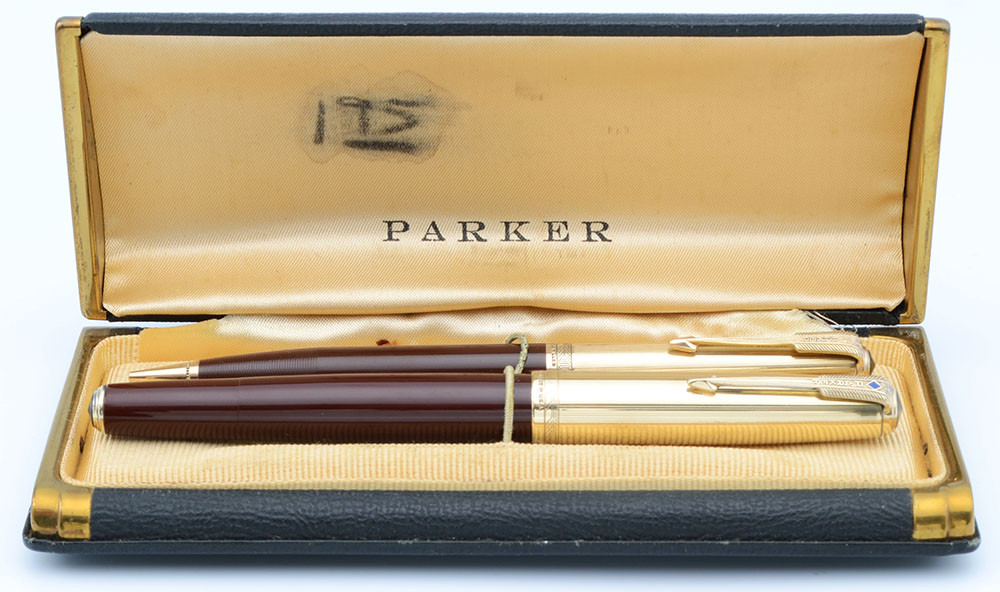 Parker 51 Vacumatic Set (1945) - Double Jewel, Cordovan Brown