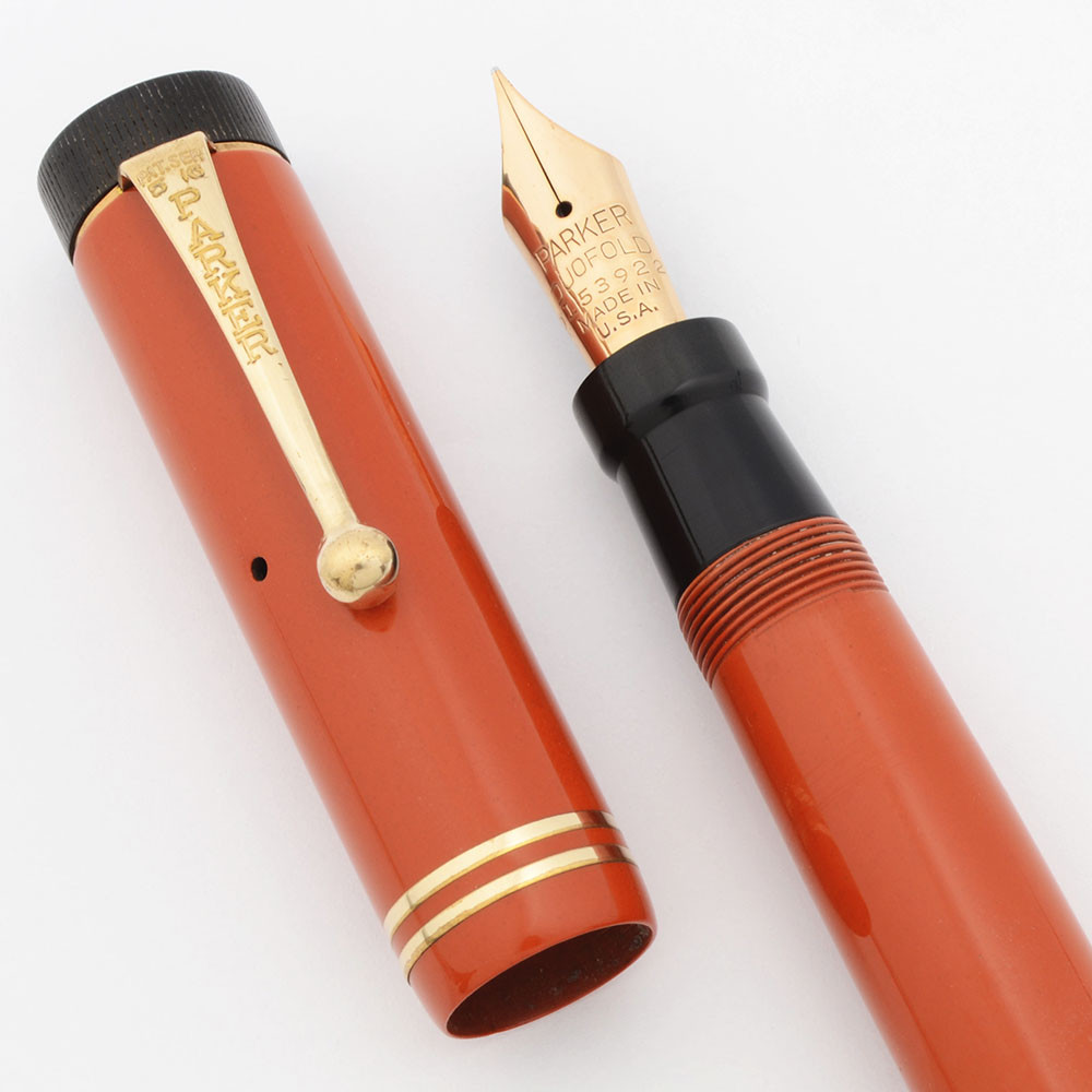 Parker Duofold Senior Fountain Pen (1920s) - Red, Two Bands, Fine