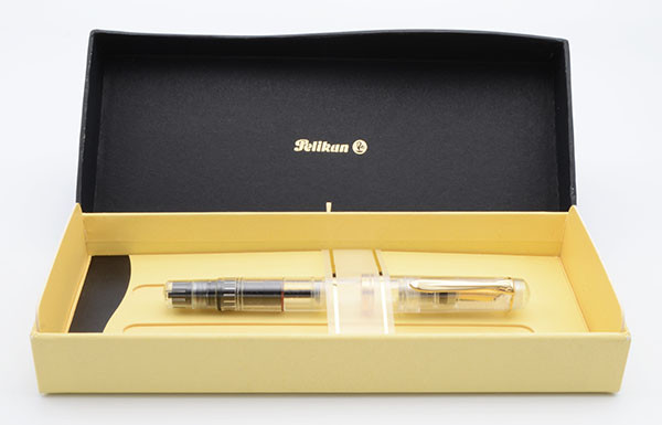 Pelikan M200 Fountain Pen (Old Style) - Clear Demonstrator, Gold Plated Trim, Piston Filler, OBB Nib (Near Mint in Box, Works Well)