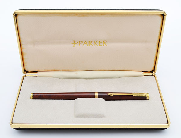 Parker 180 Fountain Pen -- Brown (Thuya) Marble, F/B Reversible
