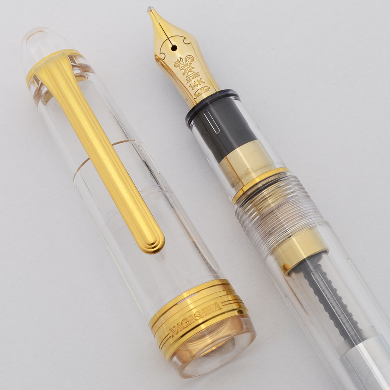 Sailor Nagasawa Profit Fountain Pen - Demonstrator w/Gold Trim,  C/C, 14k Zoom Nib (Excellent +, Works Well)