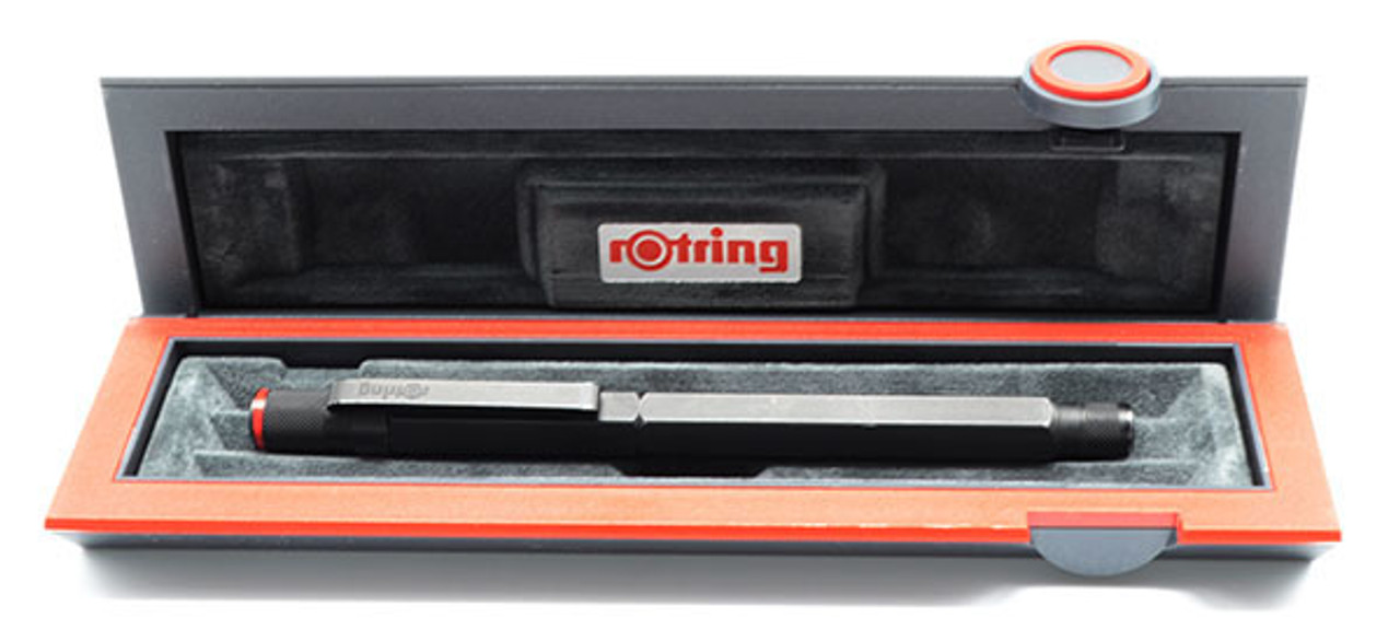 Rotring 600 Fountain Pen (4th Gen. Levenger) - Matte Black w Red, Fine  Steel Nib (Excellent in Box, Works Well) - Peyton Street Pens