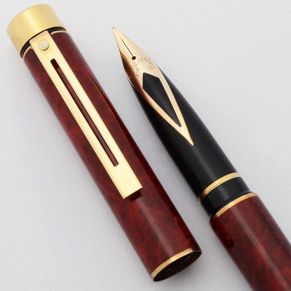 Sheaffer TARGA 1034 Fountain Pen - Red Ronce, 14k Nib (New Old