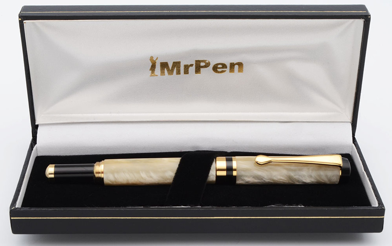 Italix Originalis Fountain Pen - Ivory Pearl, Fine Italic GP Steel Nib (Excellent in Box)