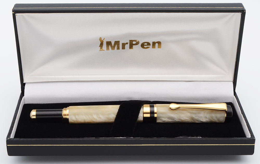Italix Originalis Fountain Pen - Ivory Pearl, Fine Italic GP Steel Nib (Excellent in Box)