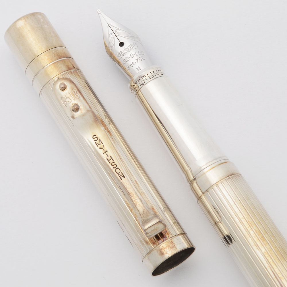 Yard-O-Led Viceroy Standard Fountain Pen - Lined, Sterling, 18k Medium (Excellent, Works Well)