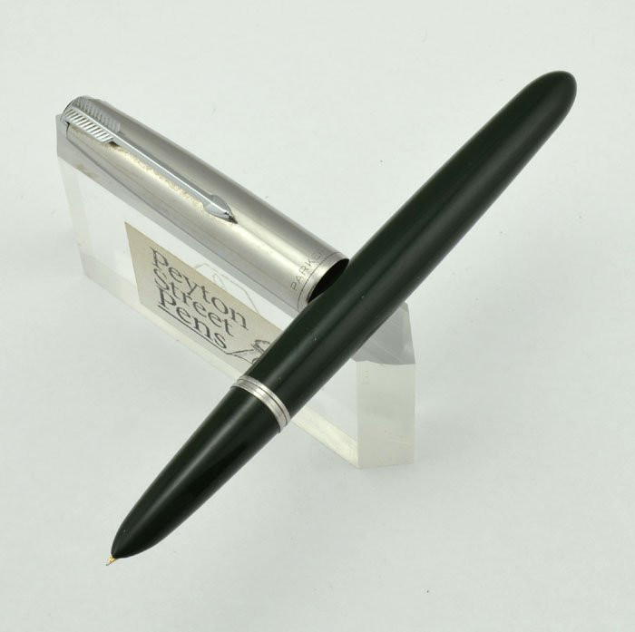 Parker 51 Special - Demi Size, Forest Green, Lustraloy Cap, Fine 14k Nib (Very Nice)