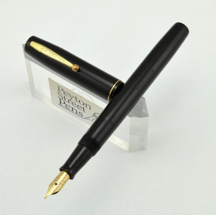Waterman 92 -  Black w Gold Trim, Extra Fine Account Nib (Very Nice, Restored)