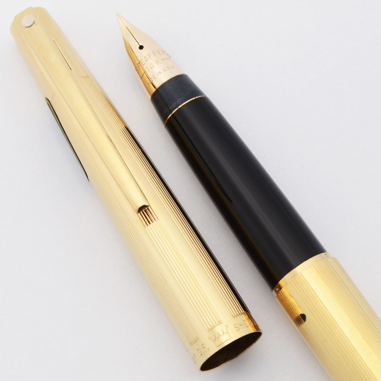 Sheaffer Stylist 777 Fountain Pen (1960s) - Gold Filled Lined, C/C, 14k Triumph Nib (New Old Stock in Box)