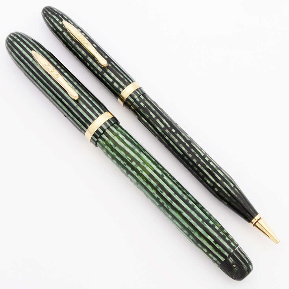 Conklin Nozac Pen Line Quick-Fill Fountain Pen Set (1934) - Green
