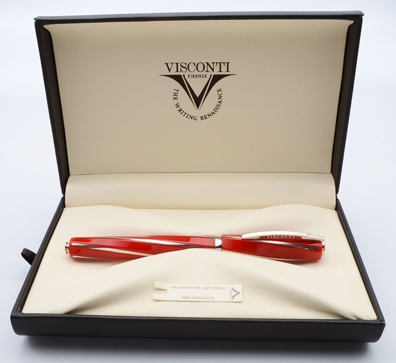 Visconti Divina Red Special Edition (11/60) Fountain Pen -  Red & Silver , 23k Palladium Dreamtouch Fine Nib, Pull & Turn Piston Fill (Near Mint in Box, Works Well)