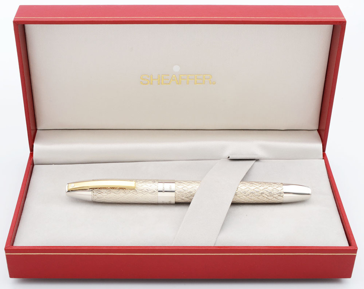 Sheaffer Classic Pens CP4 Limited Edition "Washington" Fountain Pen (1997) -  Sterling Silver w/Gold Clip,  18k Medium Nib,  Touchdown, 411/1865 (Excellent + in Box, Works Well)