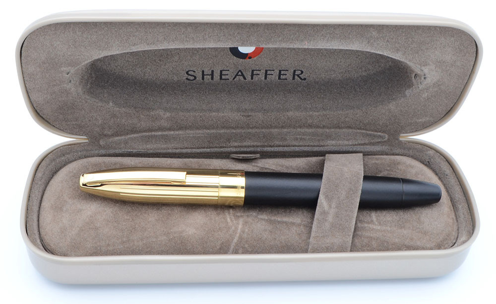 Sheaffer Legacy 2 Gaston SE Fountain Pen - Matte Black w Linear Gold Plate Cap, 18k Fine Nib, Touchdown Filling (Near Mint in Box, Works Well)