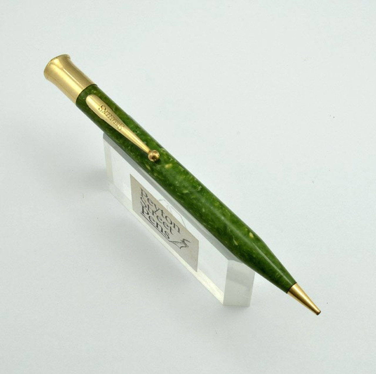 Sheaffer Flat Top Mechanical Pencil - 1930s, Jade Green (Excellent, Works Well)