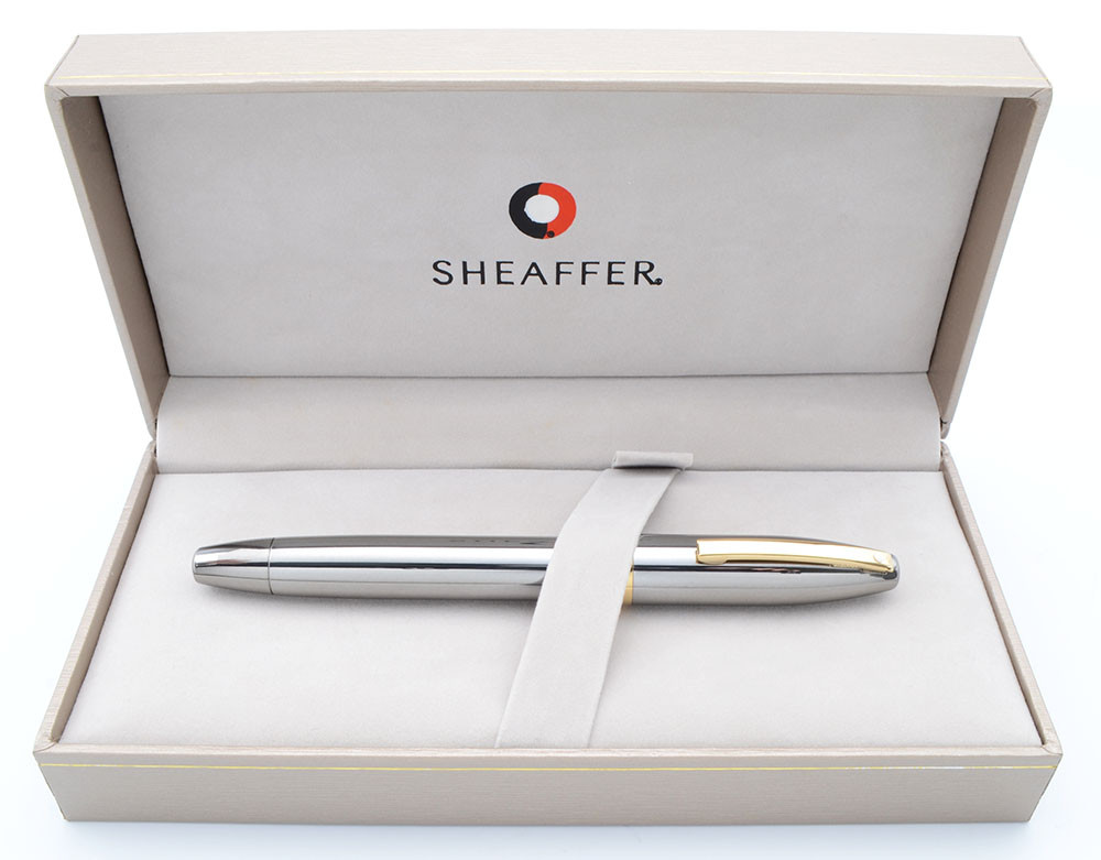 Sheaffer Legacy 2 Fountain Pen (Model 861) - Polished Gunmetal Finish w Gold Trim,  Touchdown, 18k Fine Nib (Near Mint in Box, Works Well)
