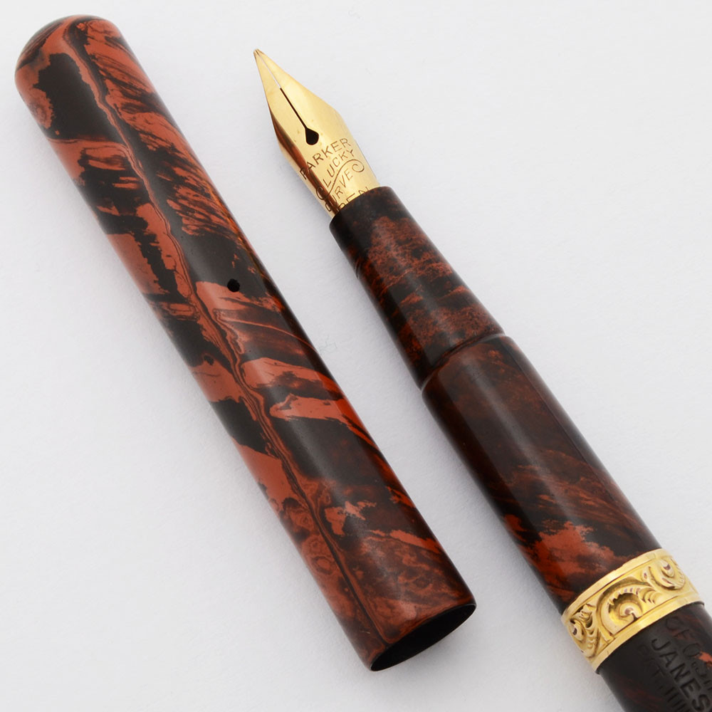 Parker Jack Knife Lucky Curve Slim Fountain Pen - No Clip, Ornate