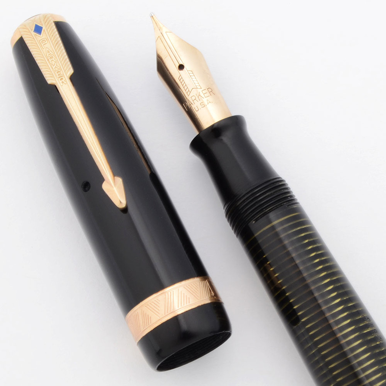 Parker Vacumatic ブラック万年筆 Parker Vacumatic Fountain Pen New Old Stock Black Major