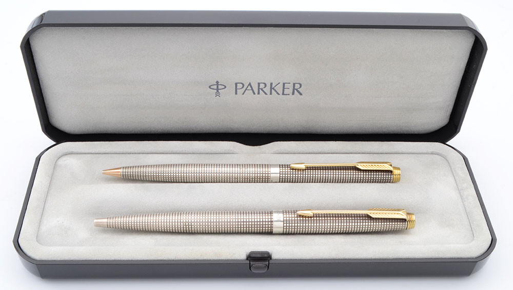 Parker 75 Cisele Ballpoint & Pencil (USA, 1982) - Sterling Grid