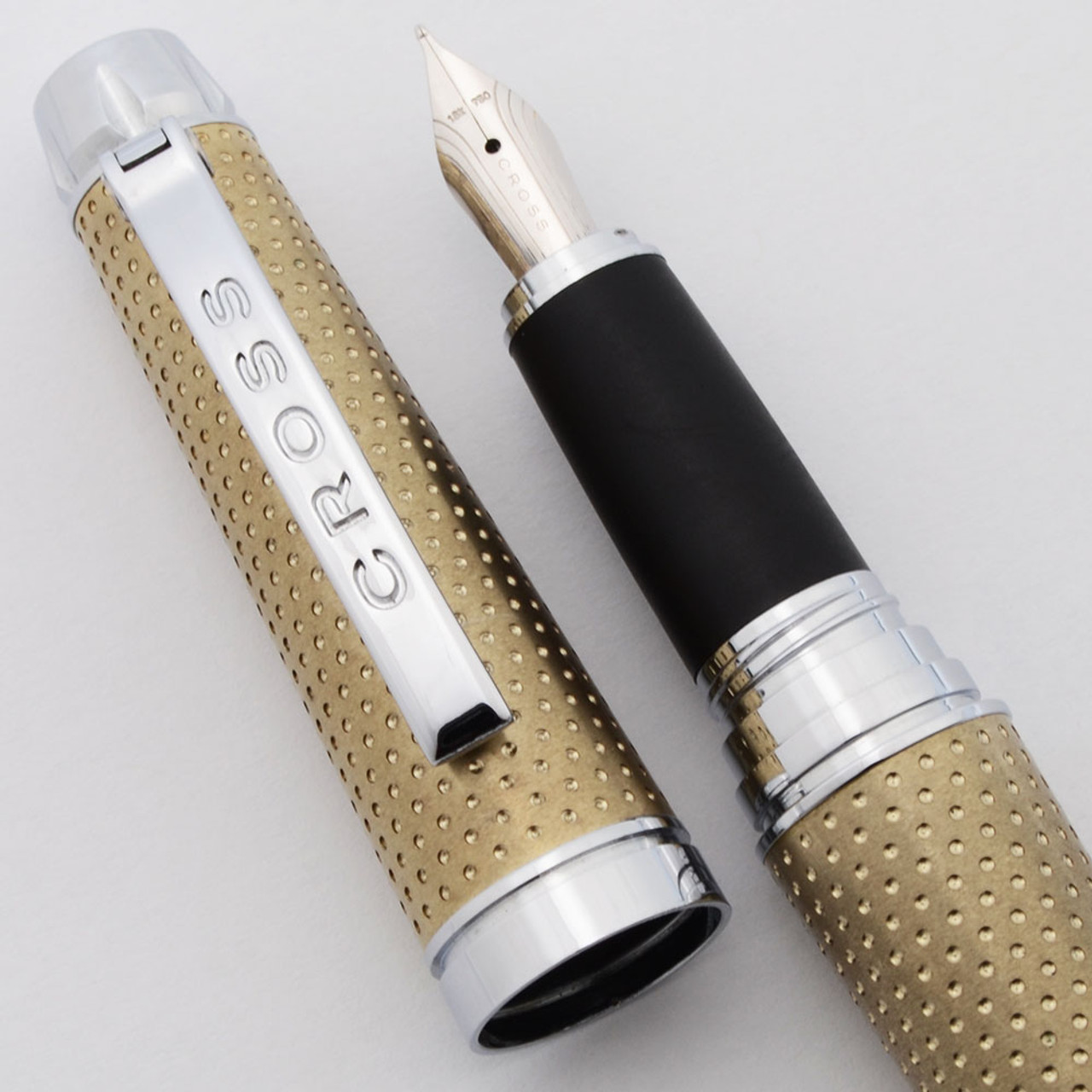 Cross C-Series Fountain Pen - Champagne w/Rhodium Plated Trim, C/C, 18k Medium Nib (Near Mint, Works Well)