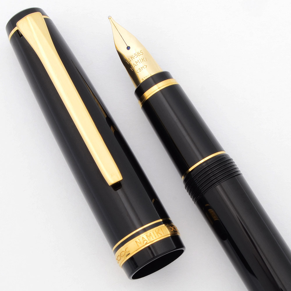 Pilot Falcon Fountain Pen (2006) - Black w Gold Trim, C/C, Namiki