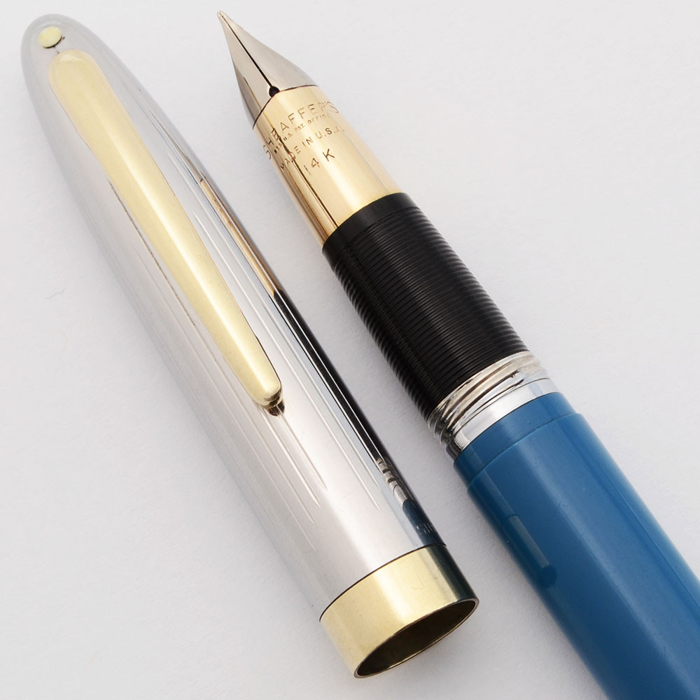 Sheaffer Sentinel Snorkel Fountain Pen Pastel Blue, 14k Snorkel Tube