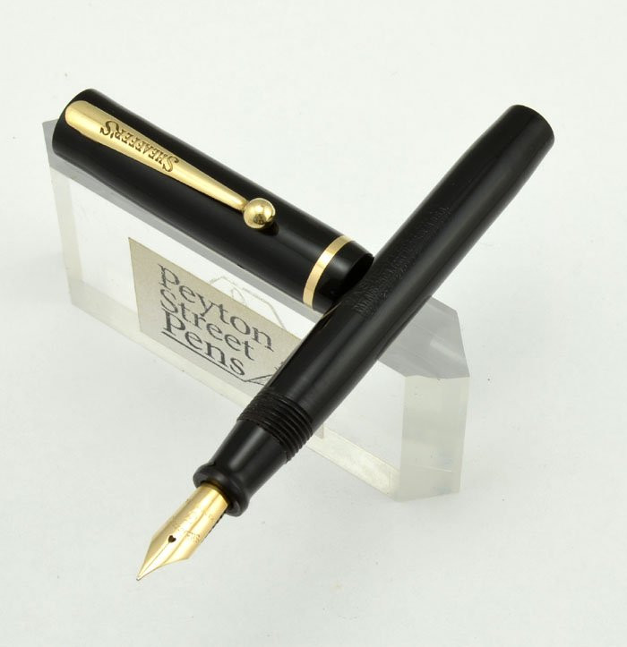 Sheaffer Flat Top - Short Slender, High Mounted Clip, Black, Fine #3 Nib (Excellent, Restored)