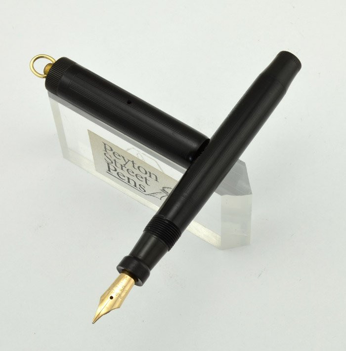 Parker Jack Knife Lucky Curve Fountain Pen Ring Top, Black Lined HR, Fine  Flex Nib (Excellent, Restored)