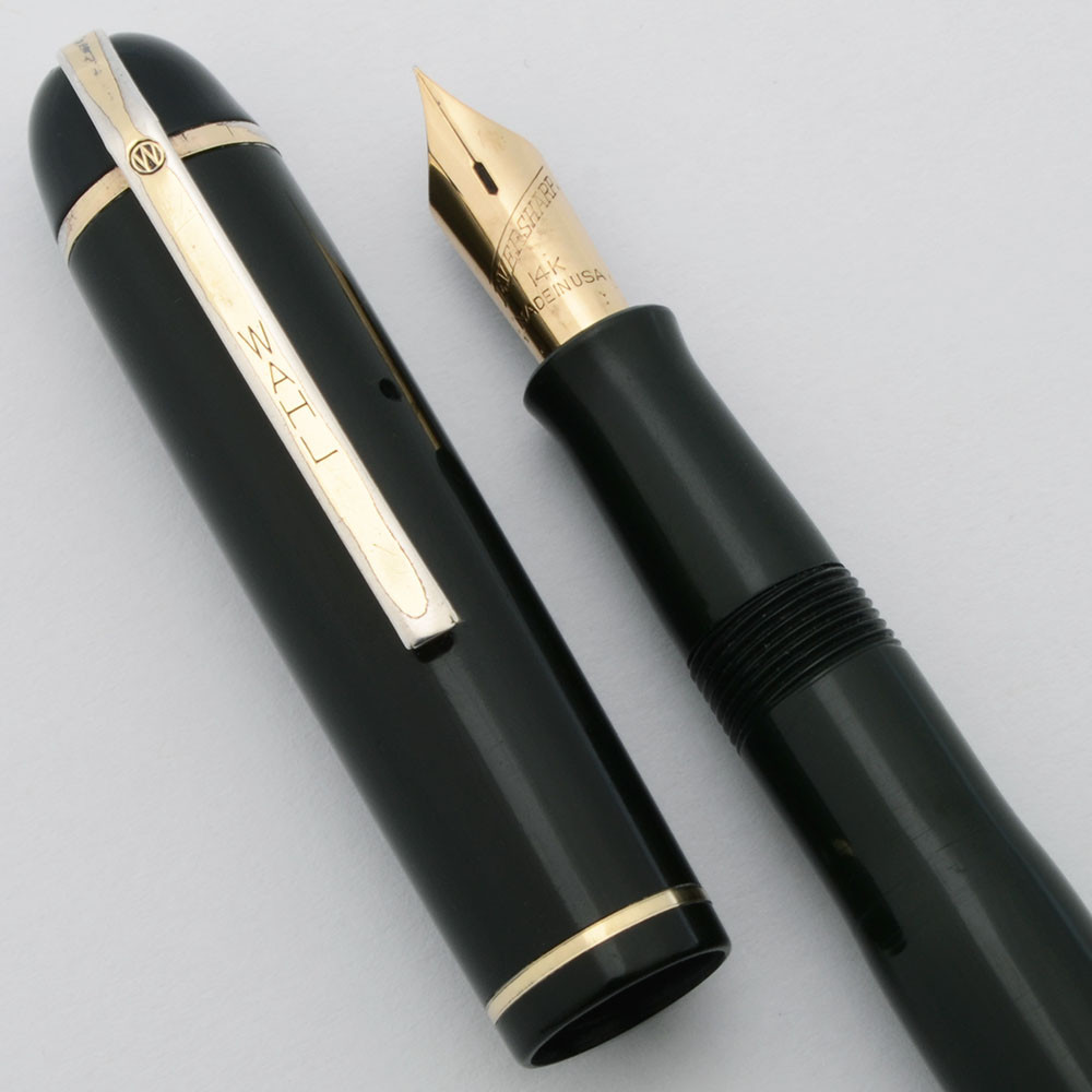 Eversharp Skyline Fountain Pen - Green Cap & Barrel, Early "Wahl" Clip, Extra-Fine Manifold 14k Nib (Very Nice, Restored)