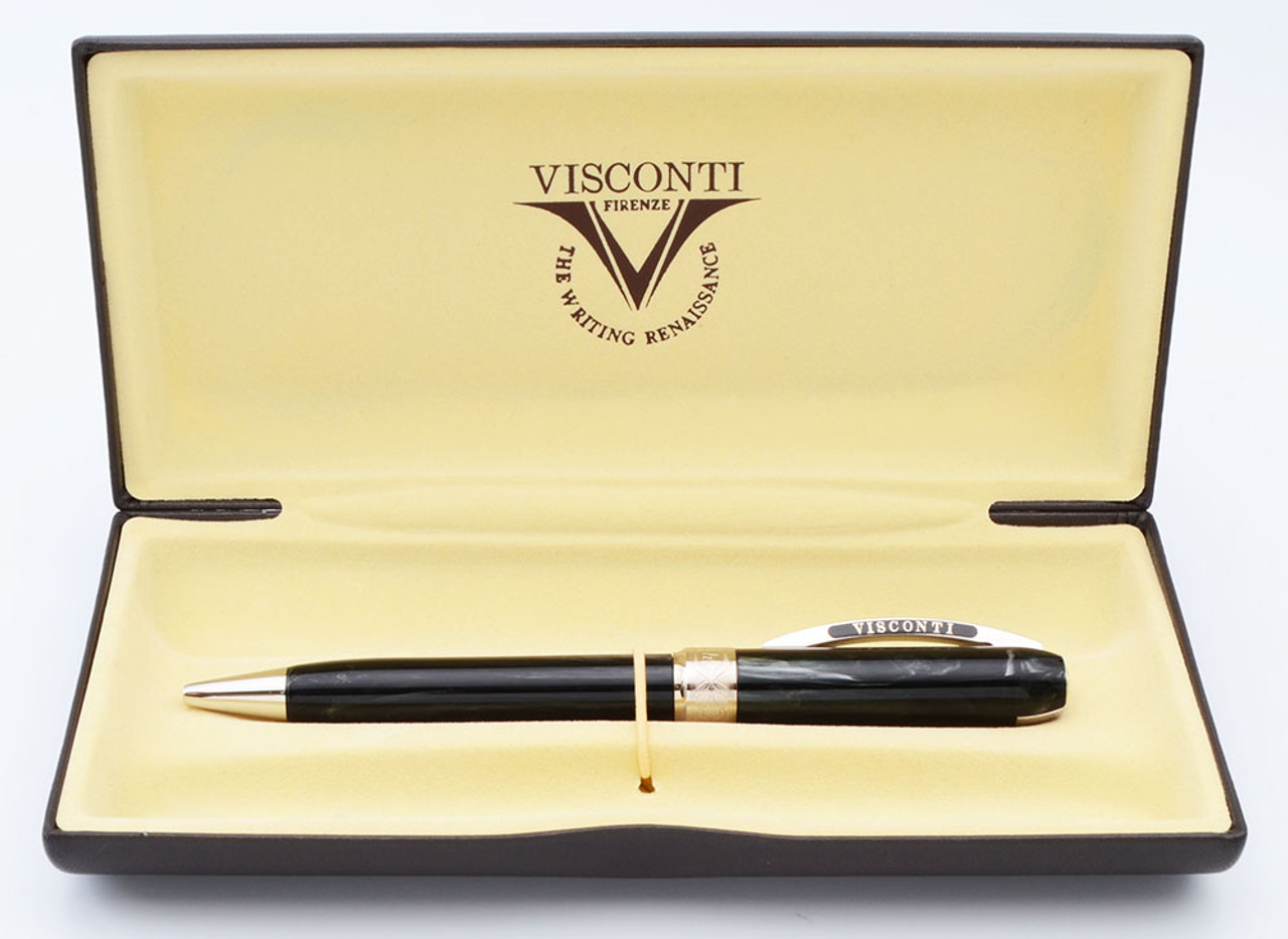 Visconti Rembrandt Ballpoint Pen - Dark Forest, Chrome Trim  (Near Mint in Box, Works Well)