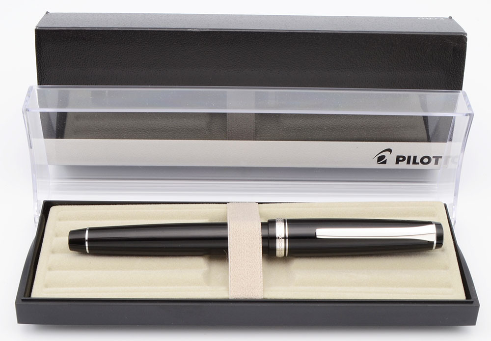 Pilot Falcon Resin Fountain Pen - Black, Rhodium Trim, 14k SF Soft
