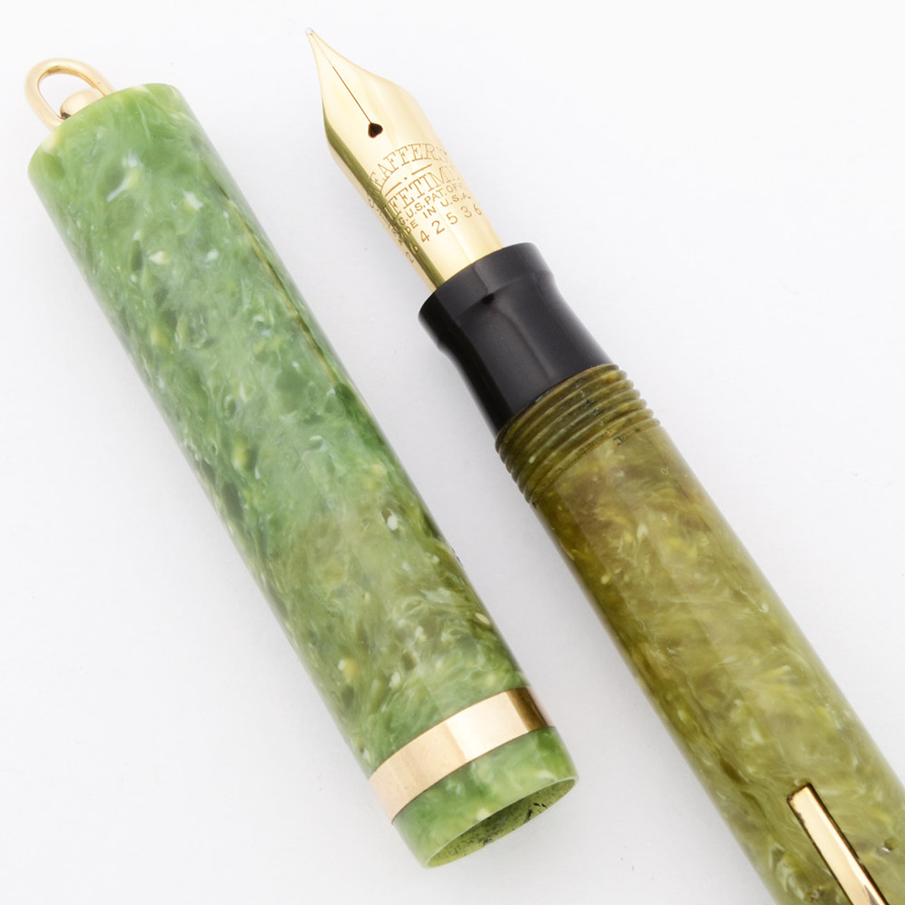 Sheaffer Lifetime Flat Top - Ring Top, Pale Jade Green, Fine Nib (Excellent, Restored)