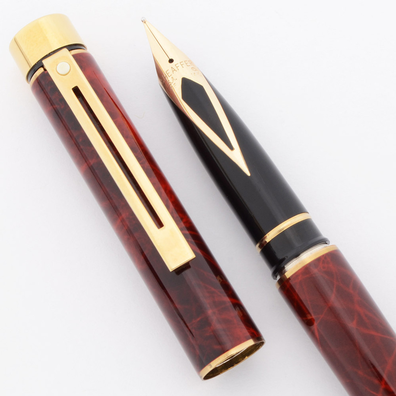 Sheaffer TARGA 1034 Fountain Pen - Red Ronce, 14k Medium Nib (New Old Stock in Box)