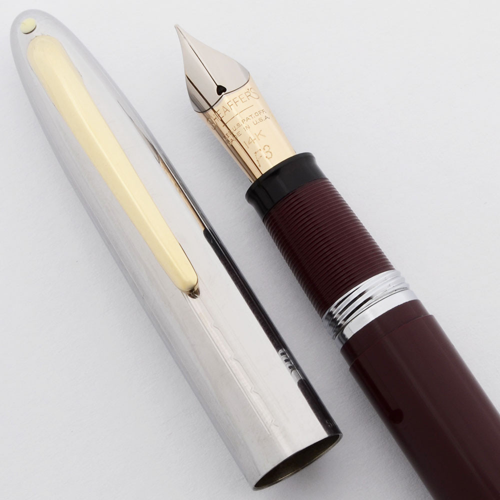 Sheaffer Sovereign Snorkel (1952-59) - Burgundy w Steel Cap, Fine