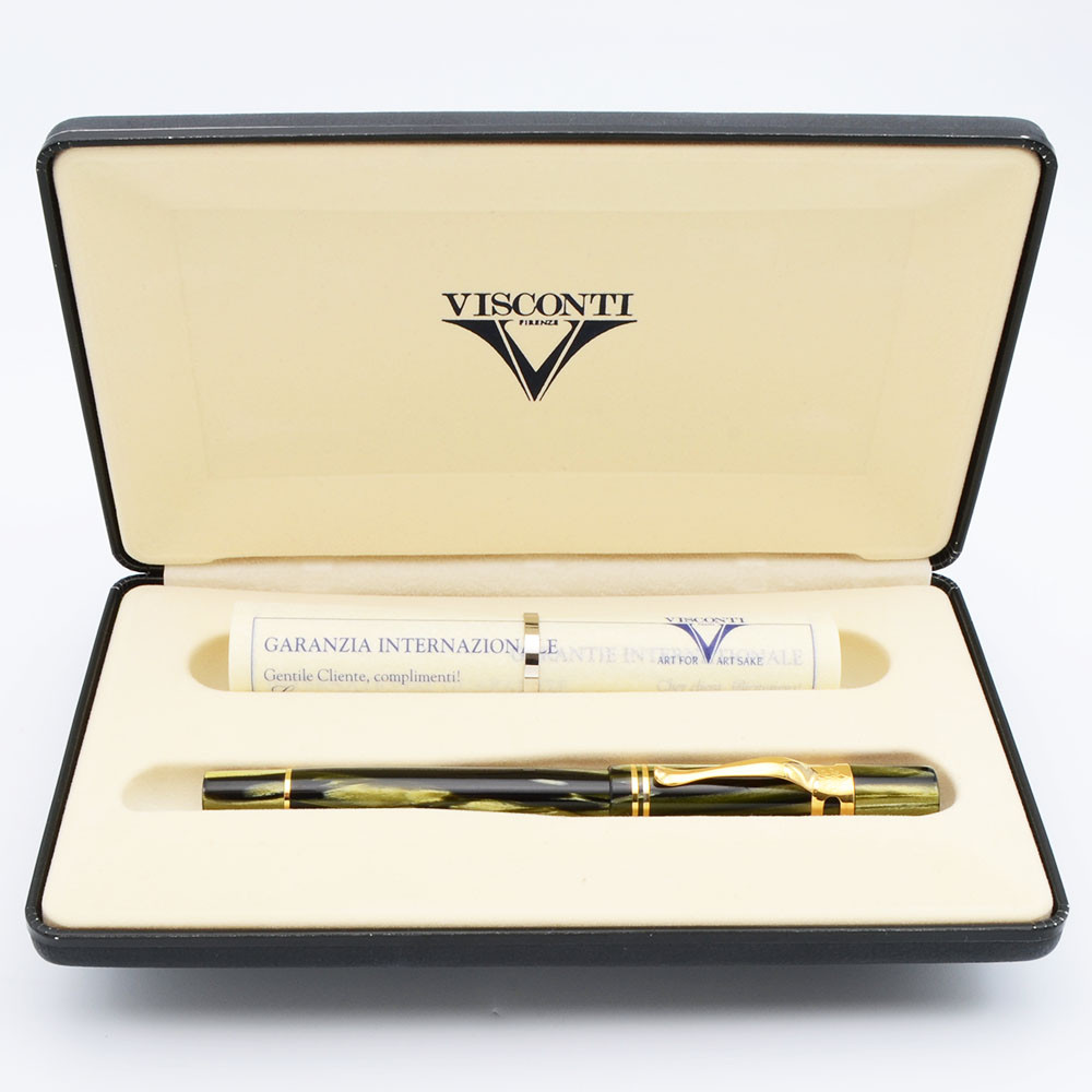 Visconti Ragtime II Fountain Pen - Green Celluloid, Medium 18k
