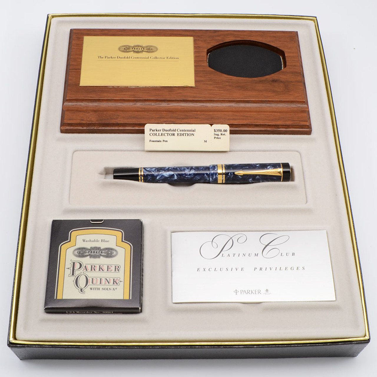 Parker Duofold Centennial Collector's Edition Fountain Pen (1987) - Blue Marble, Medium 18k Nib (Near Mint in Box, Works Well)