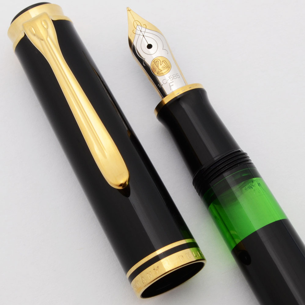 Pelikan M400 Fountain Pen (1997-2003)-  Black Barrel, Fine 14c Nib (Excellent, Works Well) Pelikan M400 Fountain Pen (1997-2003)-  Black Barrel, Fine 14c Nib (Excellent, Works Well)