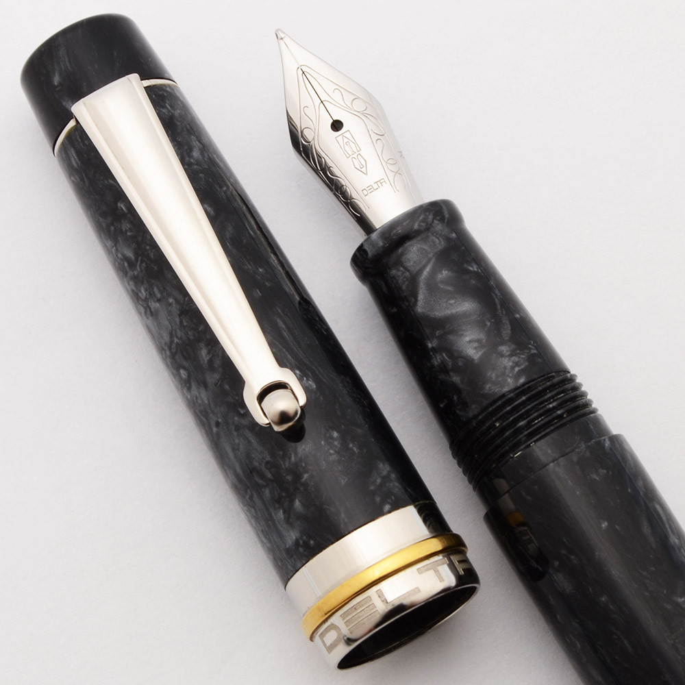 Delta Vintage Fountain Pen (2010s) - Lava Stone Black , C/C