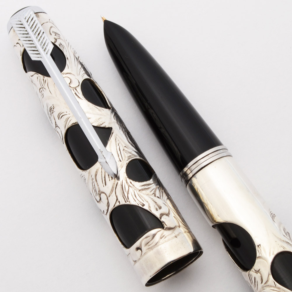 Parker 51 Ariel Kullock "Fantasy" Aerometric -  Sterling Filigree Cap and Barrel (Near Mint, Works Well)