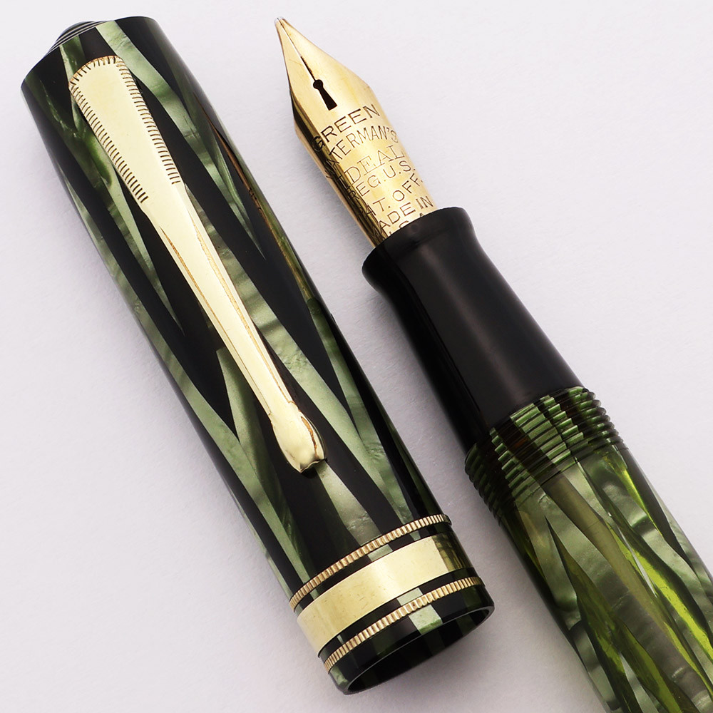 Waterman Ink-Vue Fountain Pen (1935) - Emerald Ray, Manifold