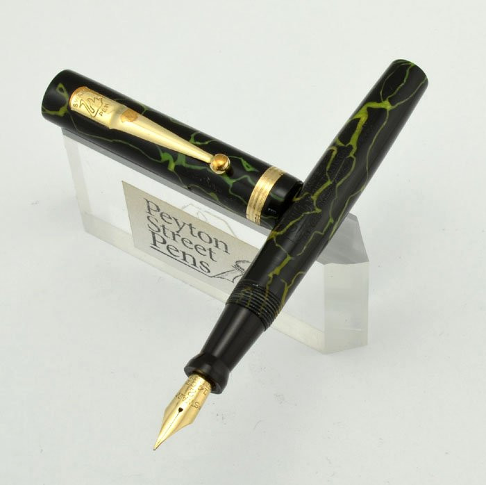 Mabie Todd (USA) Swan Self-Filler - Black w Green Veins, Flexible