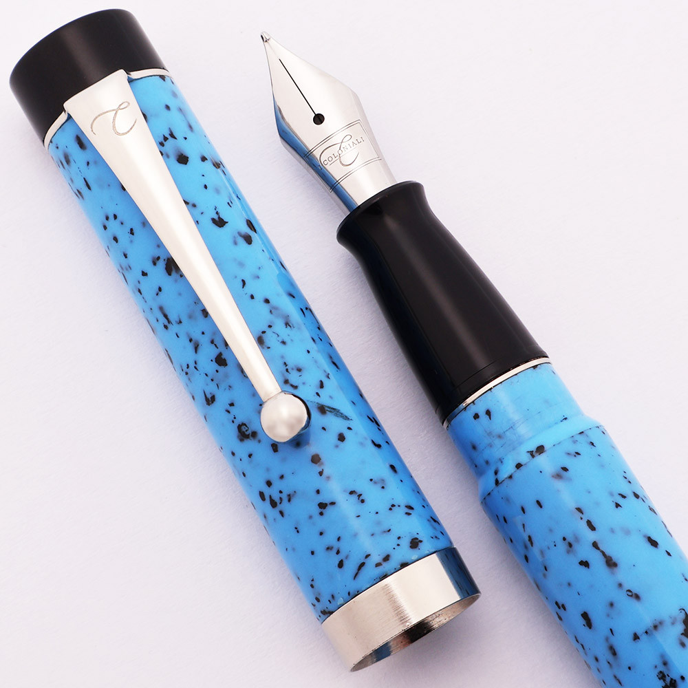 Visconti I Coloniali Fountain Pen - Blue w Black Flecks, C/C